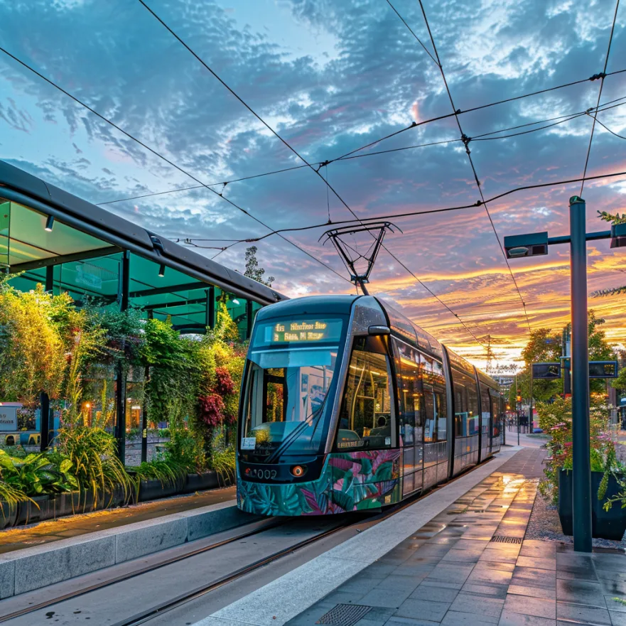 High quality public transport. Generated by Midjourney v6.