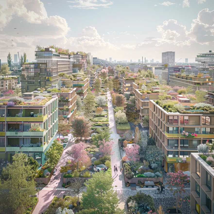 A city where nature is the norm. Generated by Midjourney v6.